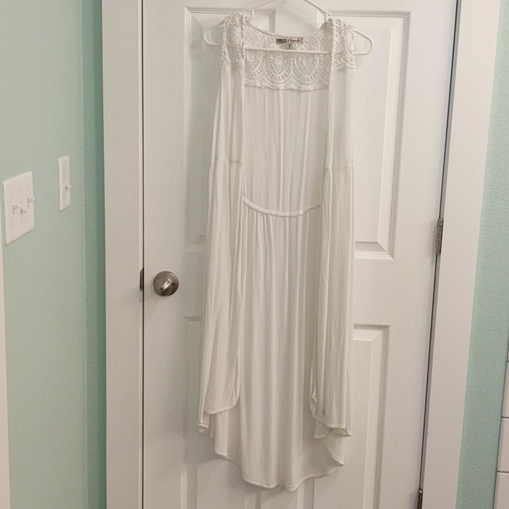 Sleeveless Western Style Cardigan Duster